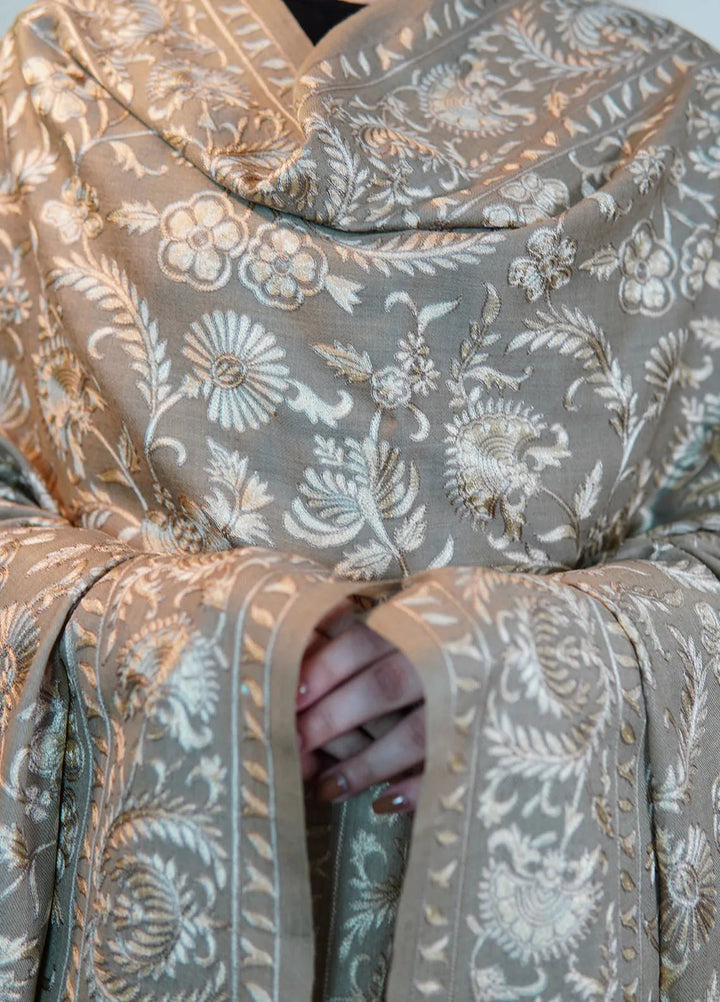 Sanaulla Exclusive Range Pashmina Shawl KPS D-104 Brown 1 - Winter Collection