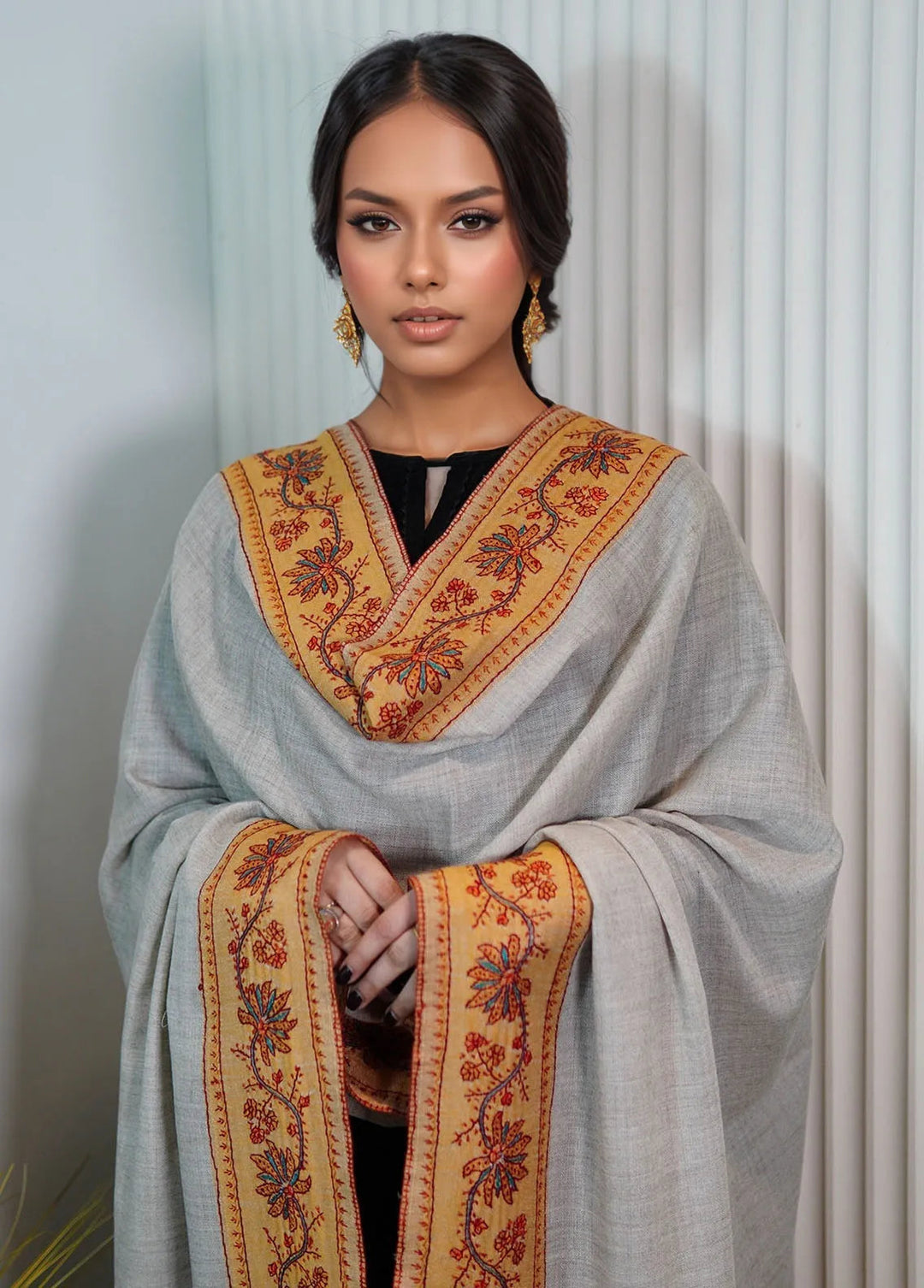 Sanaulla Exclusive Range Pashmina Shawl KPS D-109 Multi 1 - Winter Collection