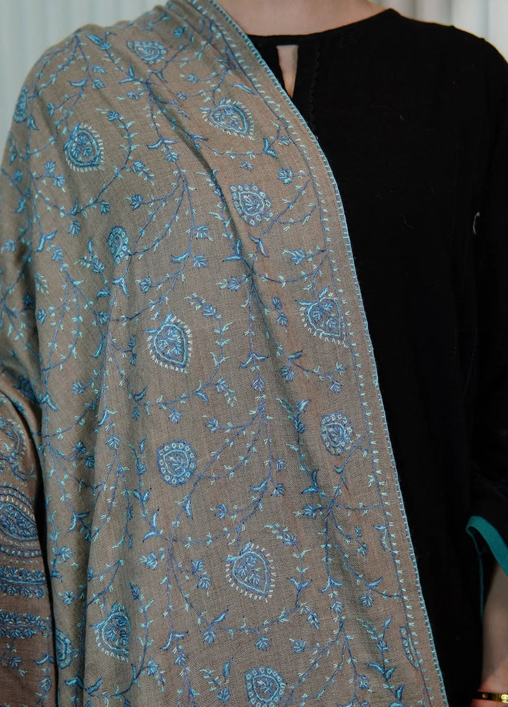 Sanaulla Exclusive Range Pashmina Shawl KPS D-115 Brown - Winter Collection