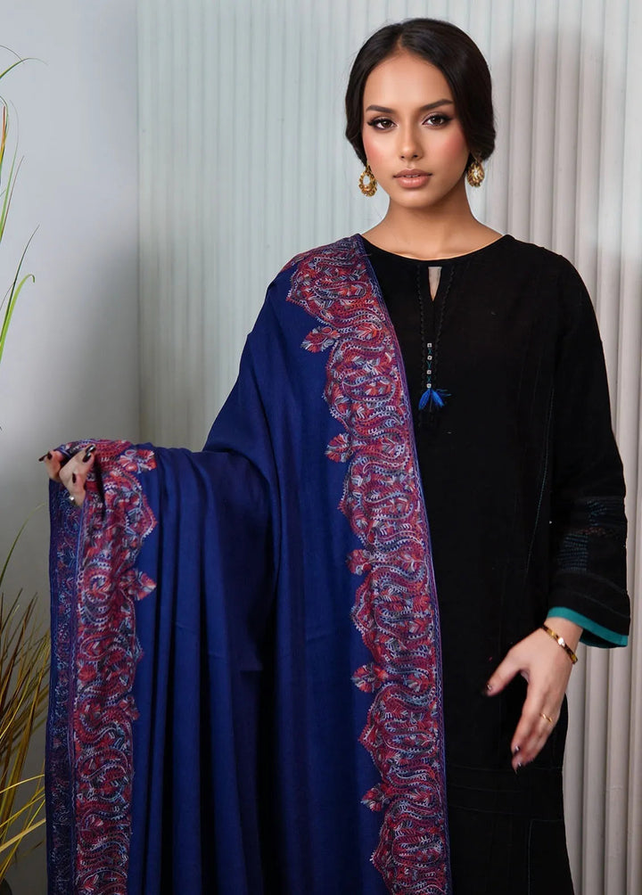 Sanaulla Exclusive Range Pashmina Shawl KPS D-116 Blue - Winter Collection