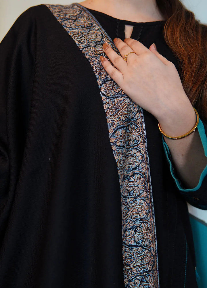 Sanaulla Exclusive Range Pashmina Shawl KPS D-128 Black 1 - Winter Collection