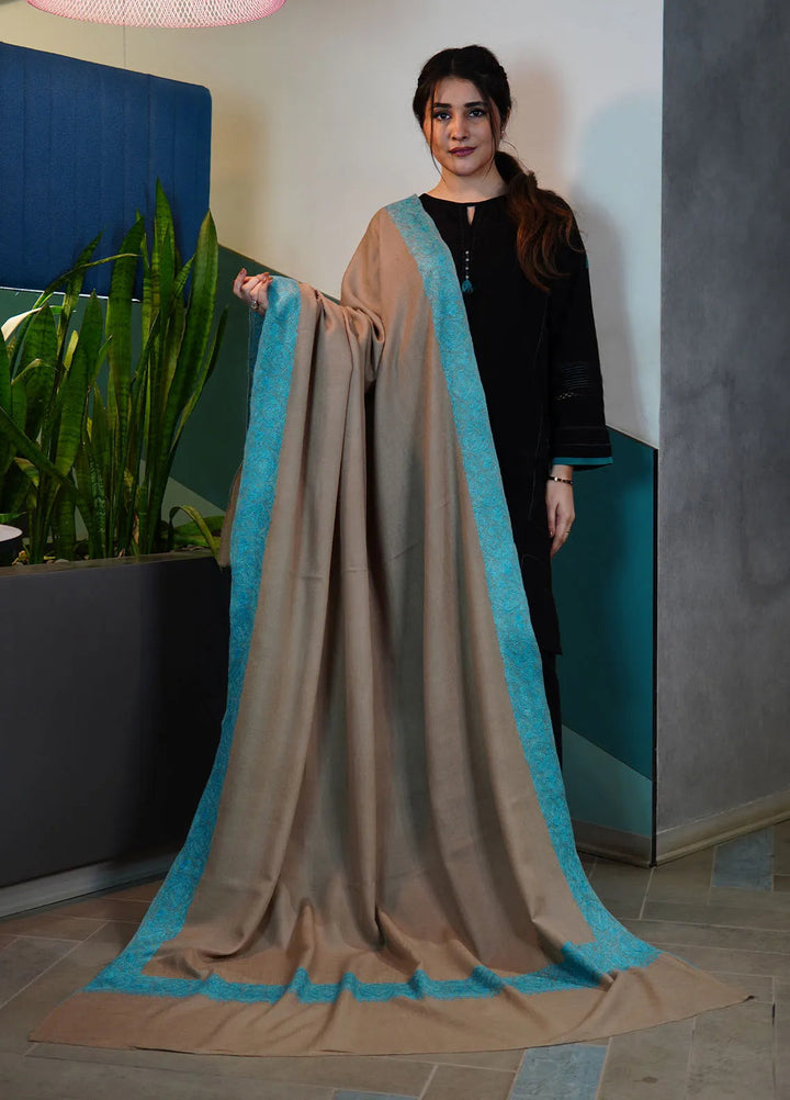 Sanaulla Exclusive Range Pashmina Shawl KPS D-128 Brown - Winter Collection