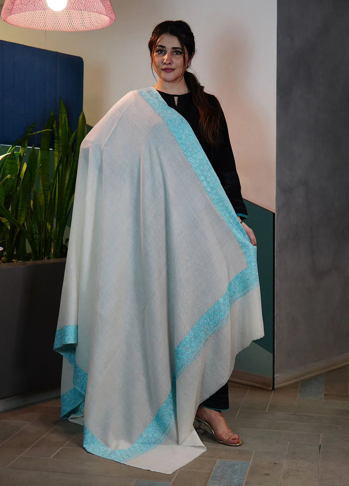 Sanaulla Exclusive Range Pashmina Shawl KPS D-128 Cream - Winter Collection