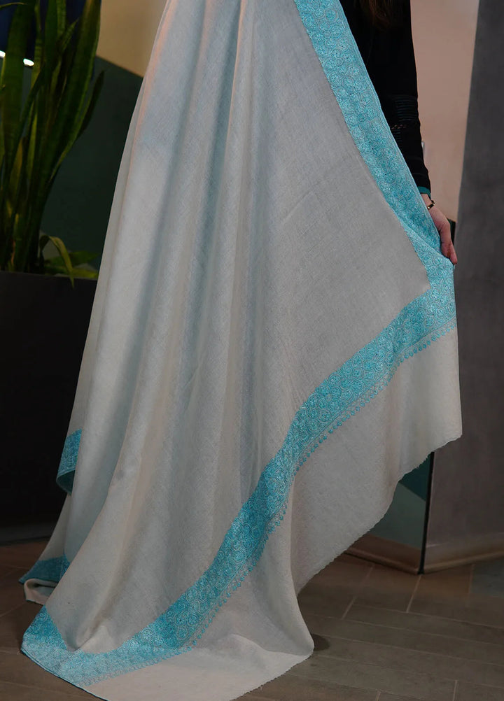 Sanaulla Exclusive Range Pashmina Shawl KPS D-128 Cream - Winter Collection