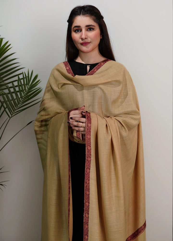 Sanaulla Exclusive Range Pashmina Shawl KPS D-13 Brown - Winter Collection