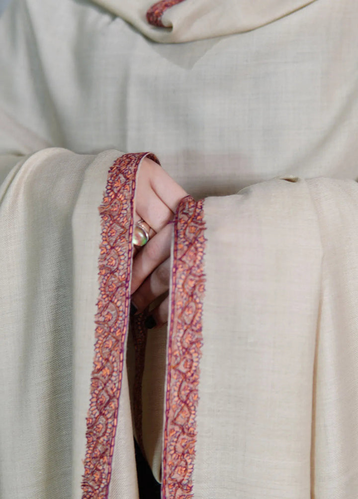 Sanaulla Exclusive Range Pashmina Shawl KPS D-13 Cream - Winter Collection
