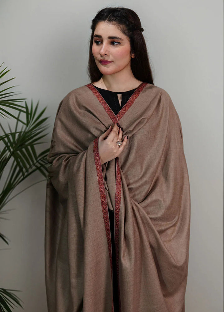 Sanaulla Exclusive Range Pashmina Shawl KPS D-13 Dark Brown - Winter Collection