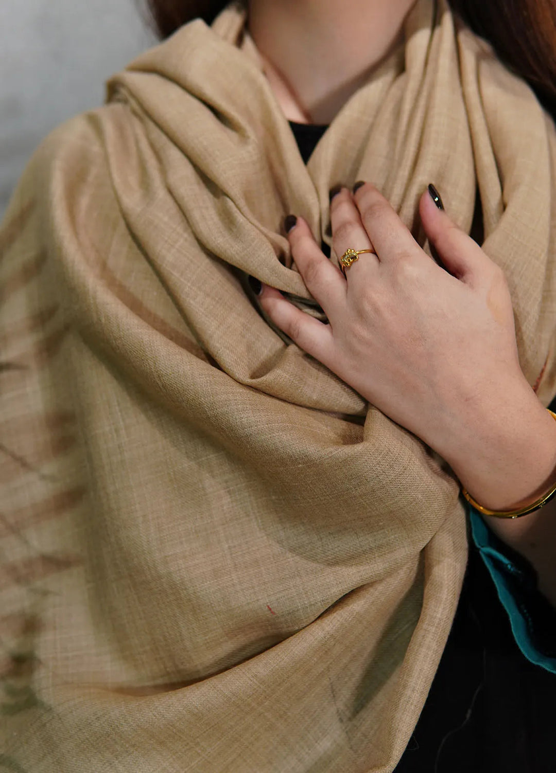 Sanaulla Exclusive Range Pashmina Shawl KPS D-13 Light Brown 1 - Winter Collection