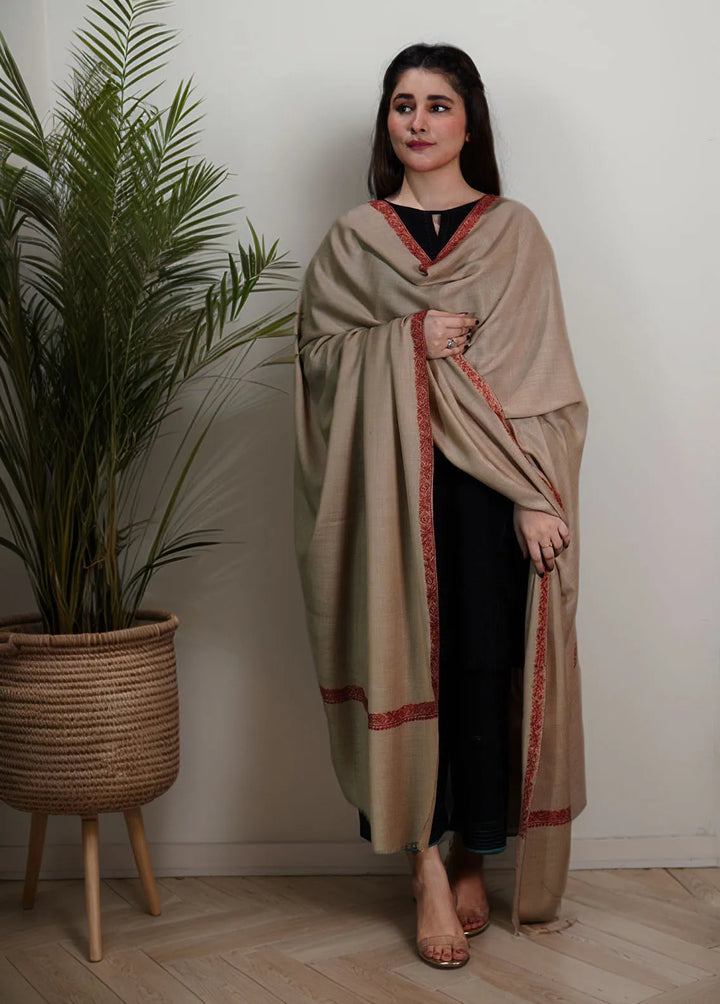 Sanaulla Exclusive Range Pashmina Shawl KPS D-13 Light Brown 4 - Winter Collection