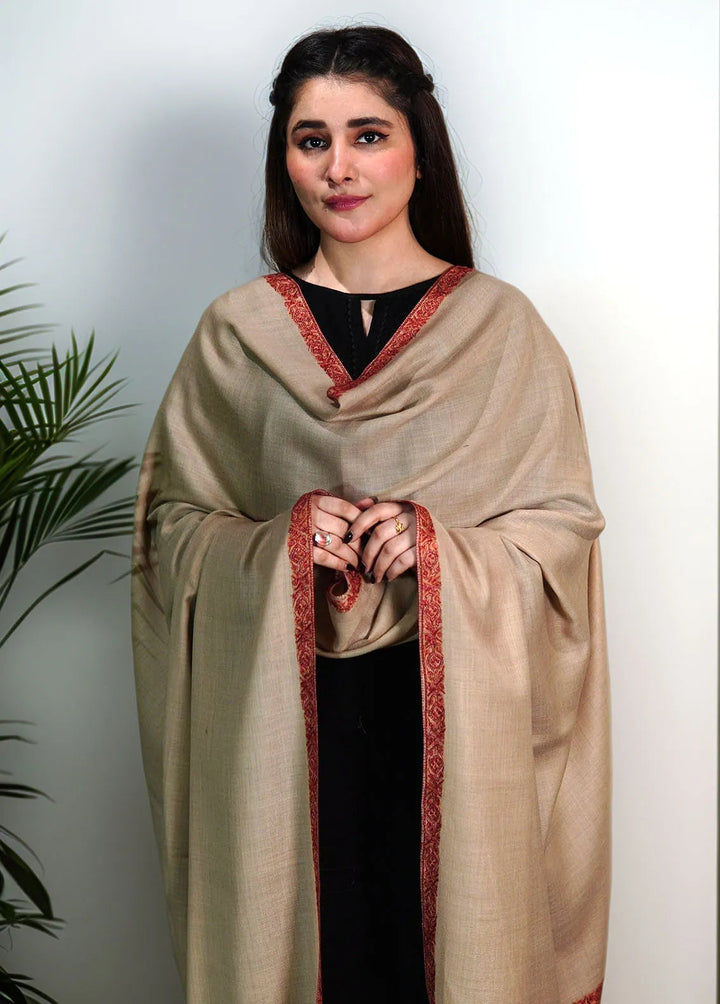 Sanaulla Exclusive Range Pashmina Shawl KPS D-13 Light Brown 4 - Winter Collection