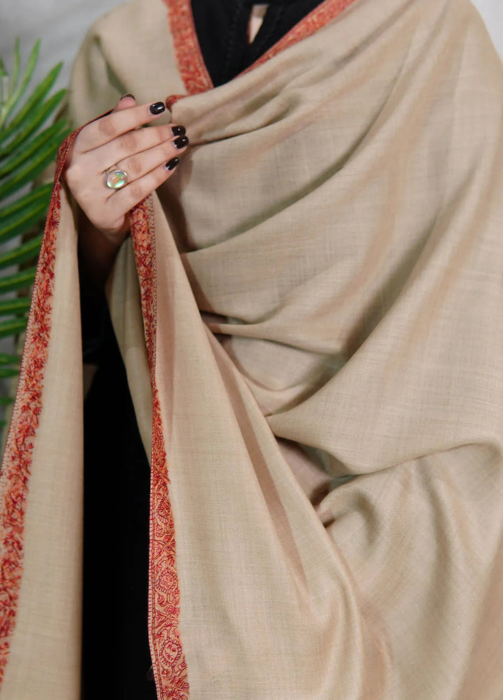 Sanaulla Exclusive Range Pashmina Shawl KPS D-13 Light Brown 4 - Winter Collection