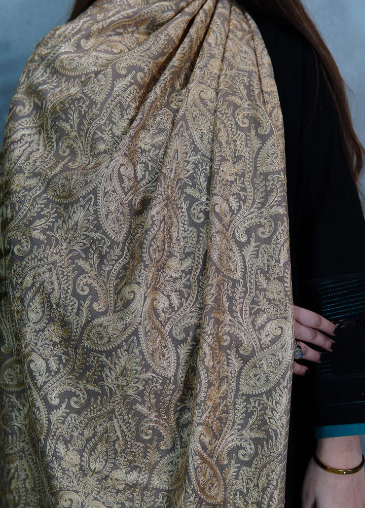Sanaulla Exclusive Range Pashmina Shawl KPS D-14 Brown 1 - Winter Collection