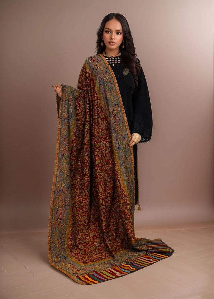 Sanaulla Exclusive Range Pashmina Shawl KPS D-18 Multi 13 - Winter Collection