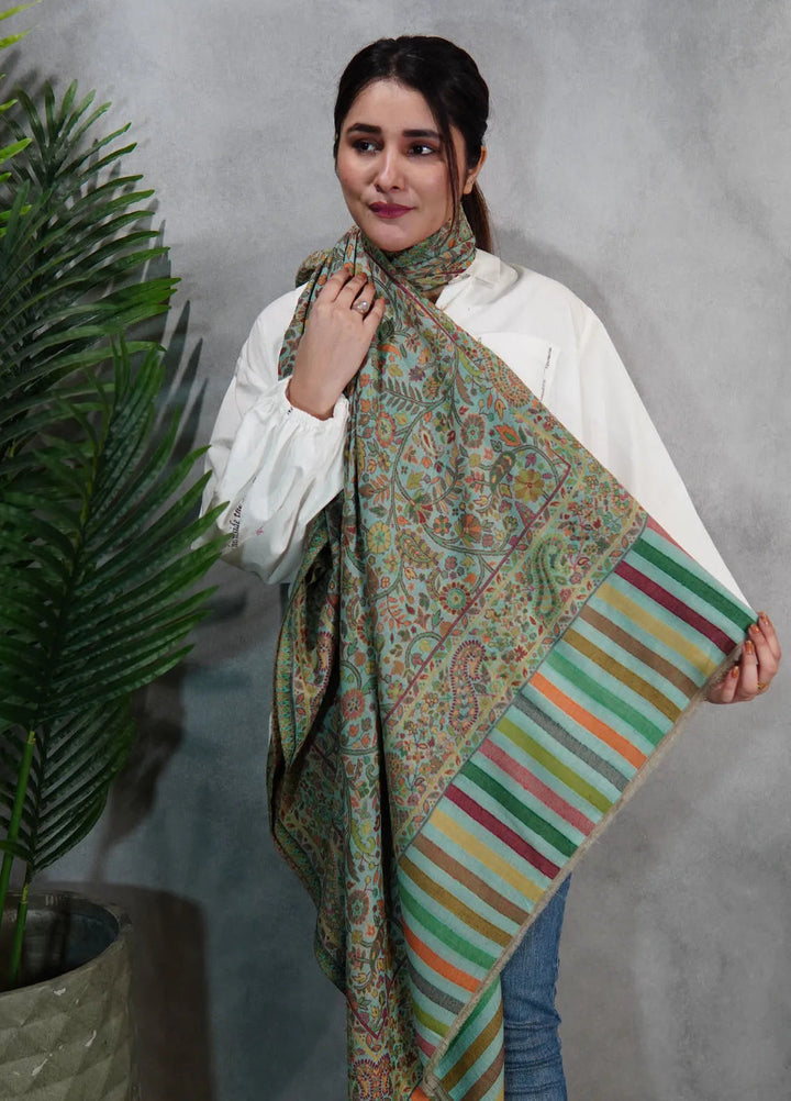 Sanaulla Exclusive Range Pashmina Shawl KPS D-18 Multi 24 - Winter Collection