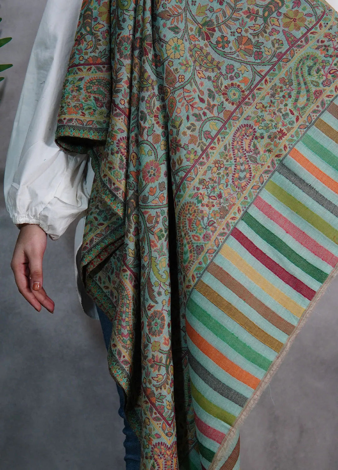 Sanaulla Exclusive Range Pashmina Shawl KPS D-18 Multi 24 - Winter Collection