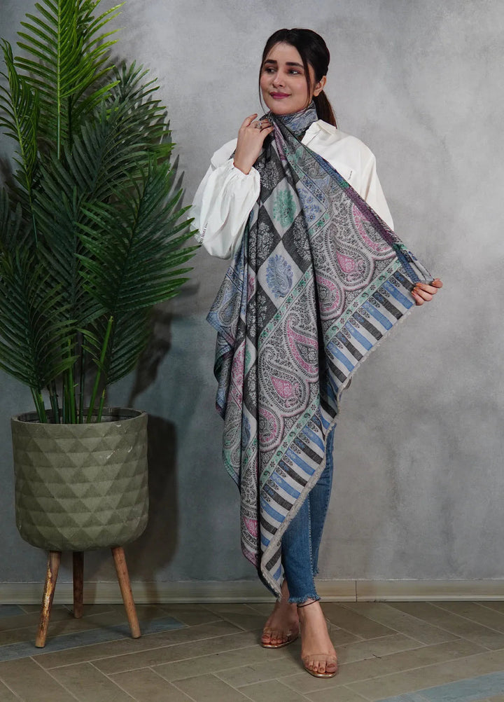 Sanaulla Exclusive Range Pashmina Shawl KPS D-18 Multi 32 - Winter Collection