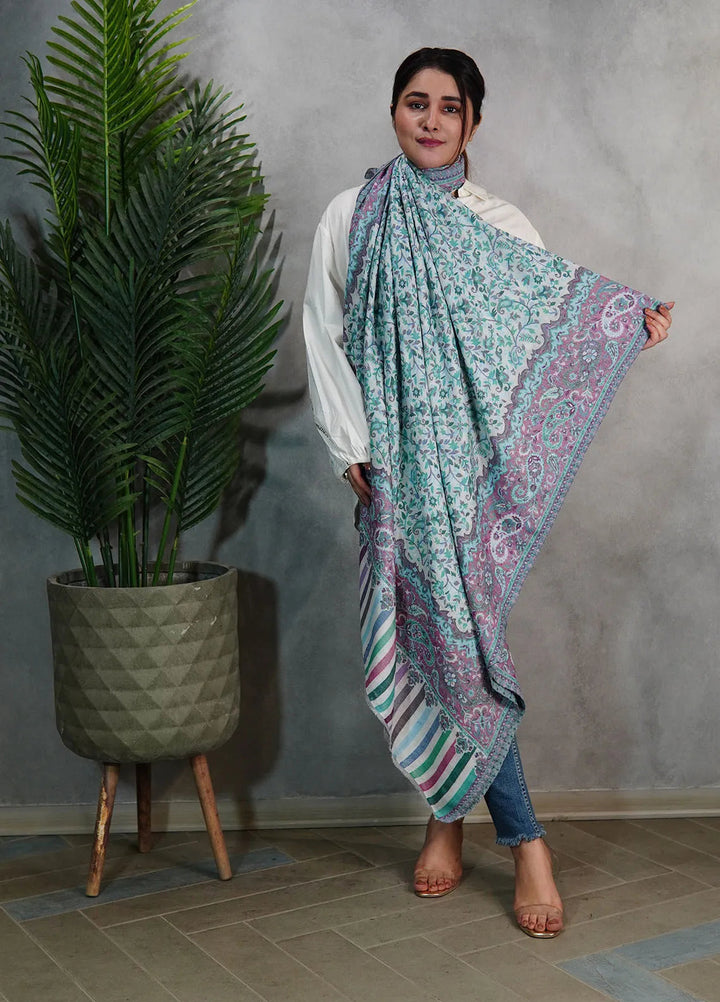 Sanaulla Exclusive Range Pashmina Shawl KPS D-18 Multi 38 - Winter Collection