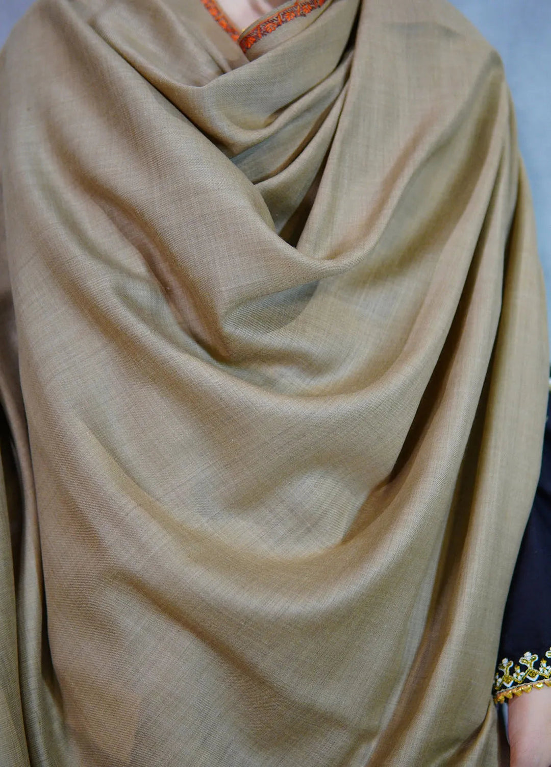 Sanaulla Exclusive Range Pashmina Shawl KPS D-19 Brown 1 - Winter Collection