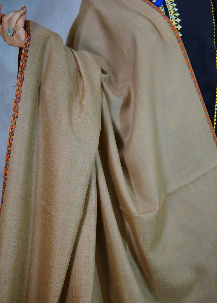 Sanaulla Exclusive Range Pashmina Shawl KPS D-19 Dark Brown - Winter Collection