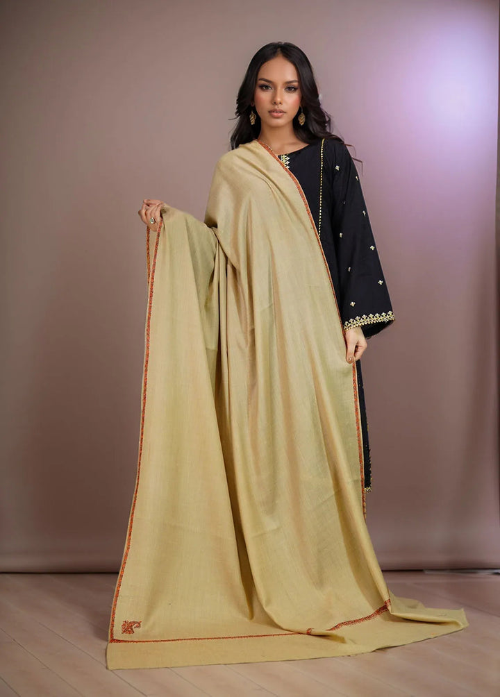 Sanaulla Exclusive Range Pashmina Shawl KPS D-19 Light Brown - Winter Collection