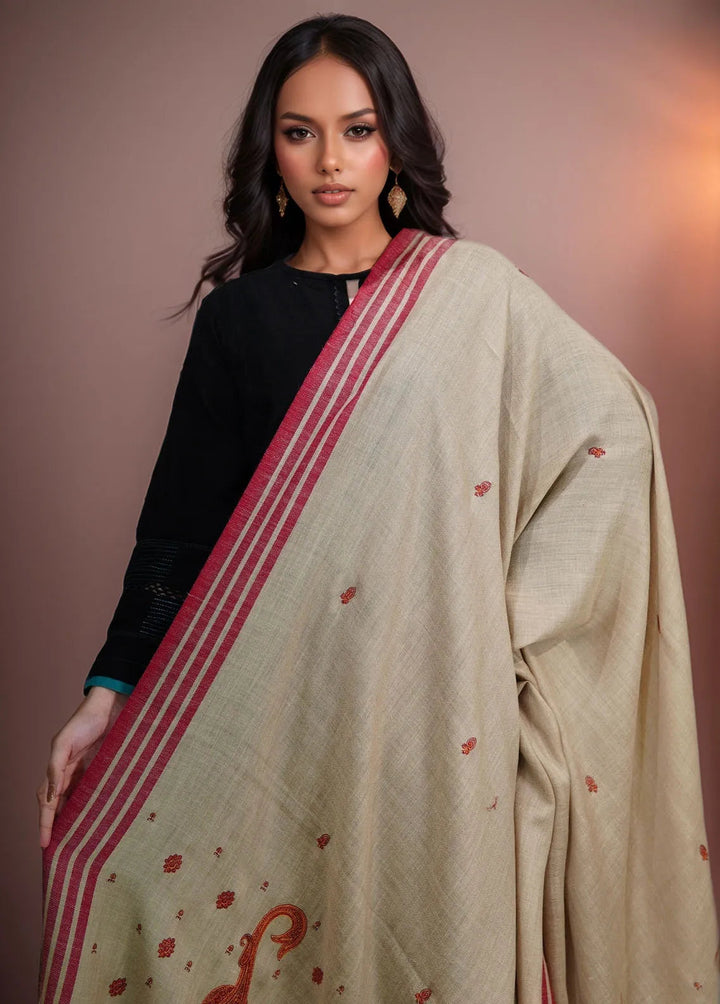 Sanaulla Exclusive Range Pashmina Shawl KPS D-2 Beige - Winter Collection