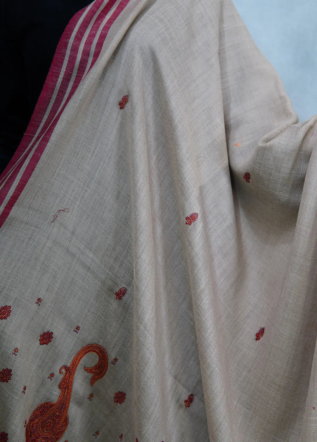 Sanaulla Exclusive Range Pashmina Shawl KPS D-2 Beige - Winter Collection