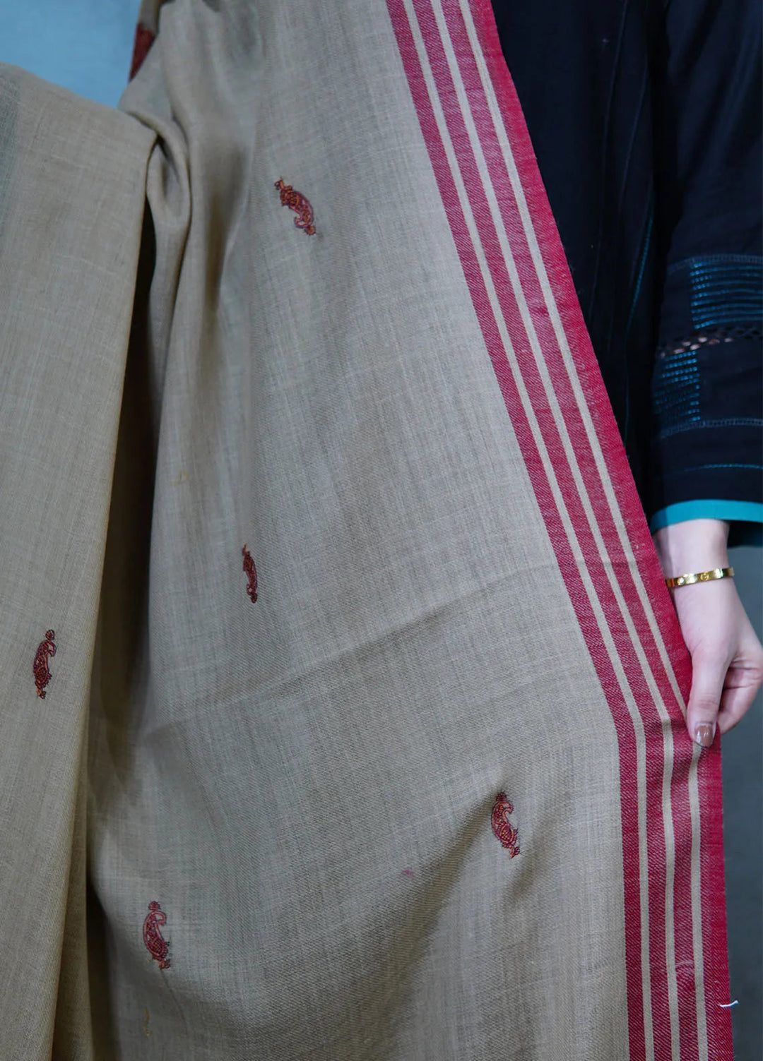 Sanaulla Exclusive Range Pashmina Shawl KPS D-2 Camel - Winter Collection