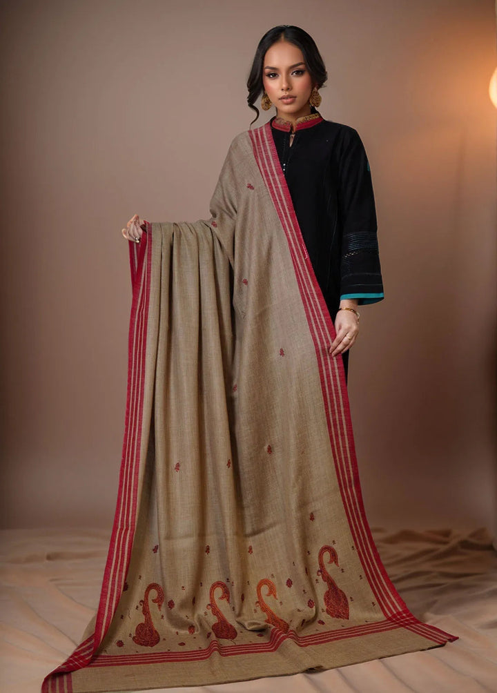 Sanaulla Exclusive Range Pashmina Shawl KPS D-2 Dark Brown 1 - Winter Collection