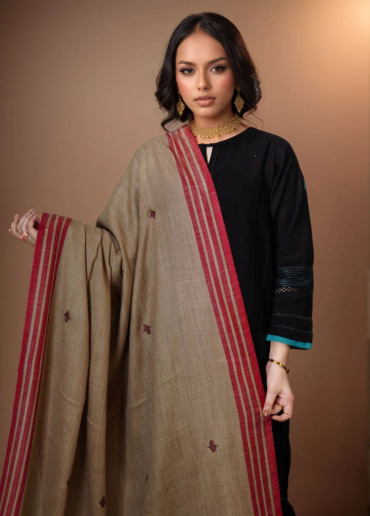 Sanaulla Exclusive Range Pashmina Shawl KPS D-2 Dark Brown 4 - Winter Collection