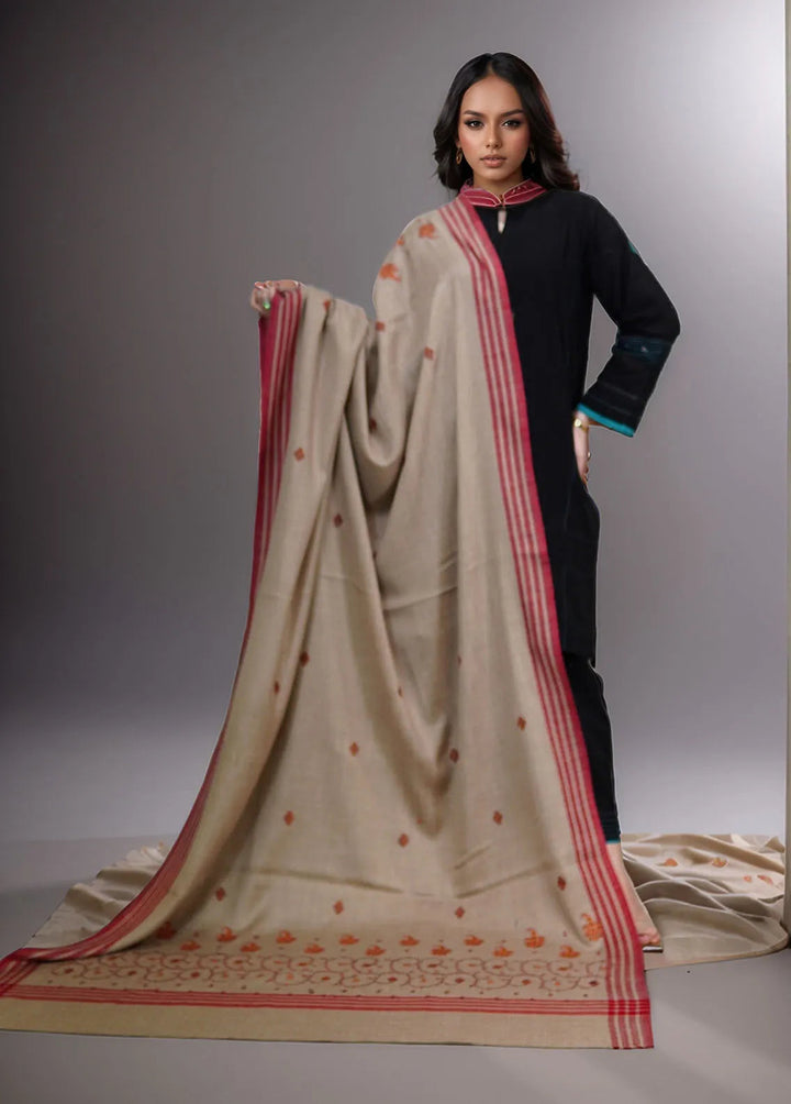 Sanaulla Exclusive Range Pashmina Shawl KPS D-2 Light Brown - Winter Collection