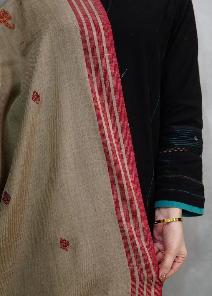 Sanaulla Exclusive Range Pashmina Shawl KPS D-2 Light Brown - Winter Collection
