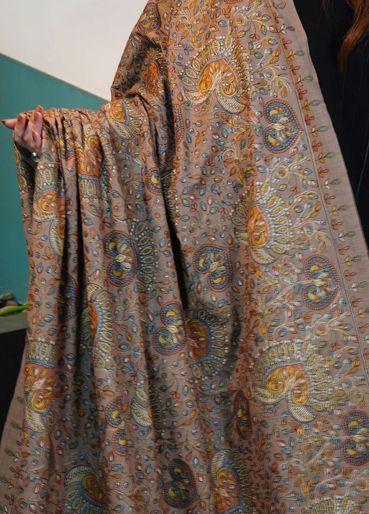 Sanaulla Exclusive Range Pashmina Shawl KPS D-20 Brown - Winter Collection