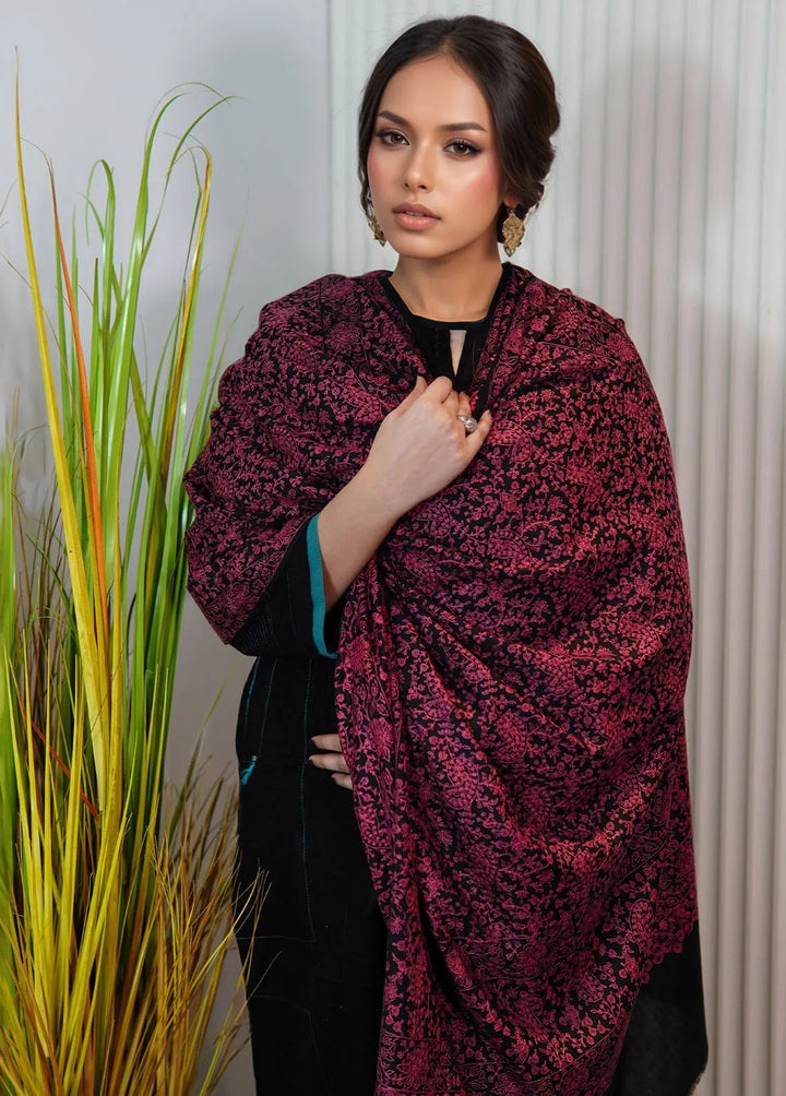 Sanaulla Exclusive Range Pashmina Shawl KPS D-21 Black - Winter Collection