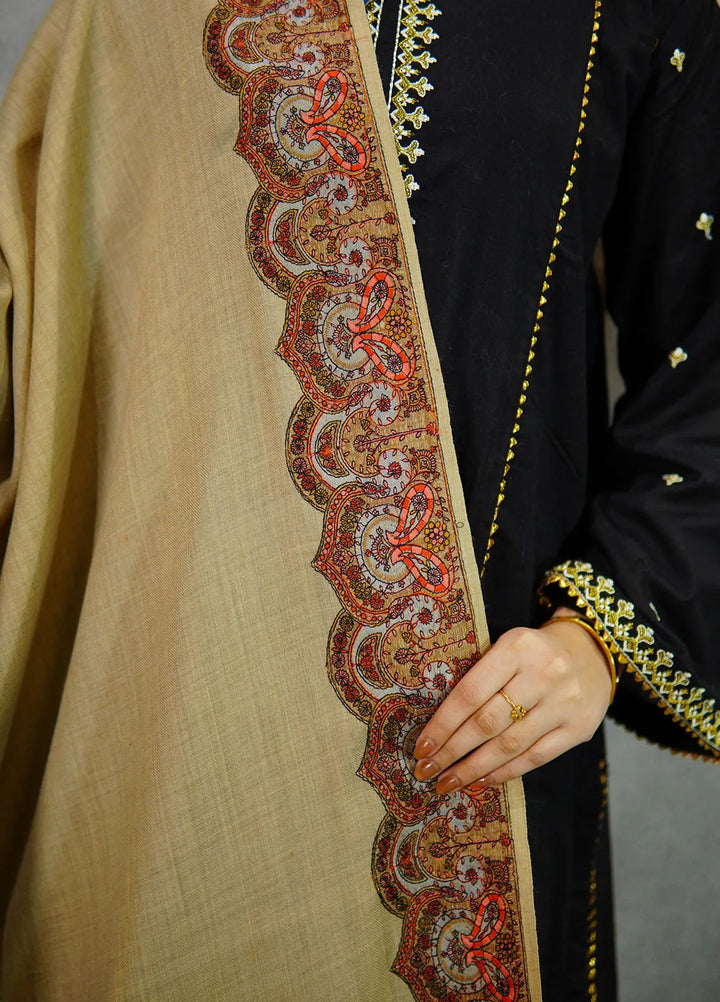 Sanaulla Exclusive Range Pashmina Shawl KPS D-25 Brown 1 - Winter Collection