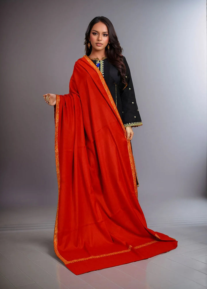 Sanaulla Exclusive Range Pashmina Shawl KPS D-28 Mehroon 1 - Winter Collection