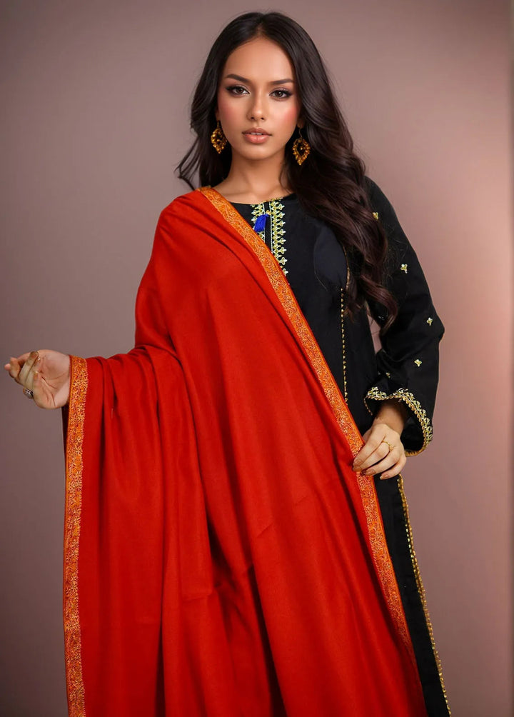 Sanaulla Exclusive Range Pashmina Shawl KPS D-28 Mehroon 1 - Winter Collection