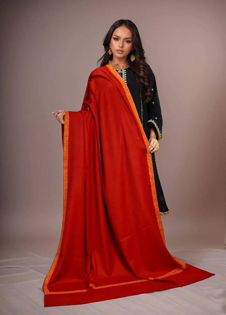Sanaulla Exclusive Range Pashmina Shawl KPS D-28 Mehroon 2 - Winter Collection