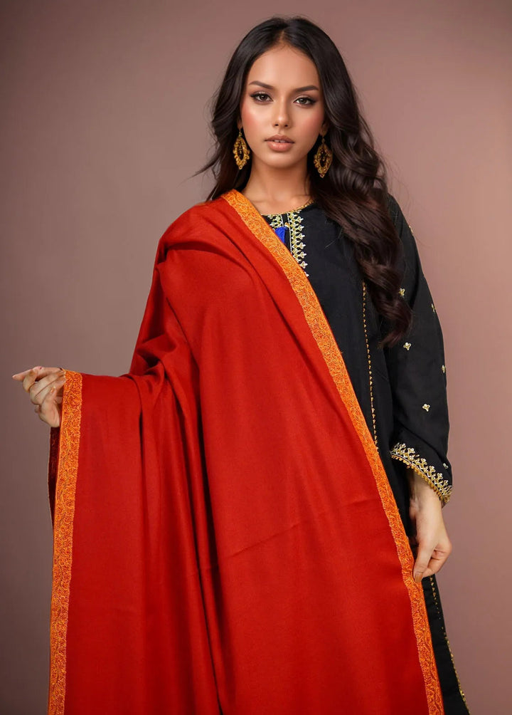 Sanaulla Exclusive Range Pashmina Shawl KPS D-28 Mehroon 2 - Winter Collection