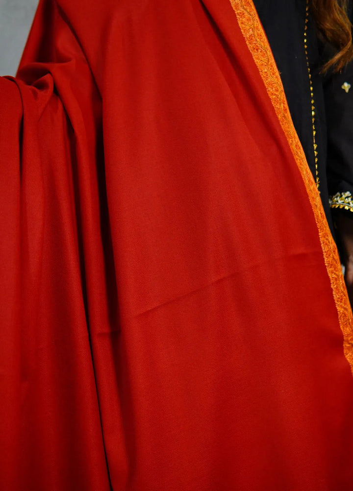 Sanaulla Exclusive Range Pashmina Shawl KPS D-28 Mehroon 2 - Winter Collection