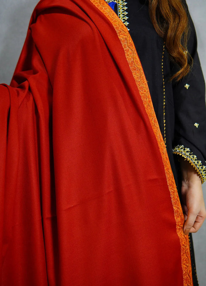 Sanaulla Exclusive Range Pashmina Shawl KPS D-28 Mehroon 2 - Winter Collection