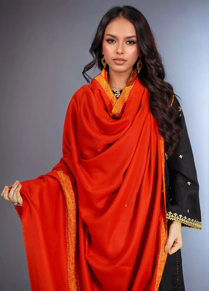 Sanaulla Exclusive Range Pashmina Shawl KPS D-28 Mehroon 3 - Winter Collection