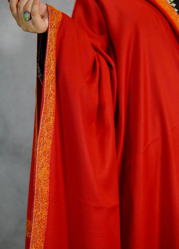 Sanaulla Exclusive Range Pashmina Shawl KPS D-28 Mehroon - Winter Collection