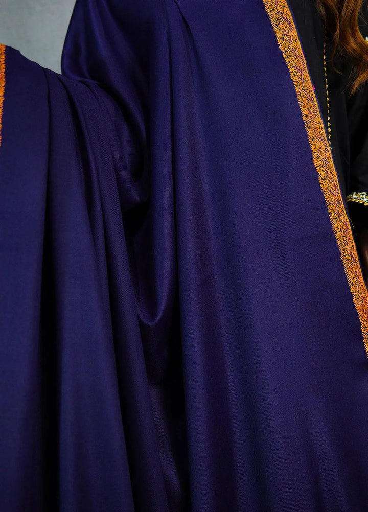 Sanaulla Exclusive Range Pashmina Shawl KPS D-28 Navy Blue - Winter Collection