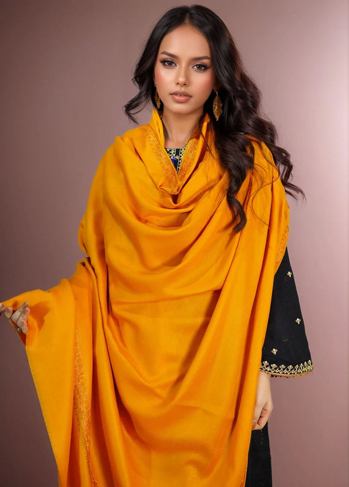 Sanaulla Exclusive Range Pashmina Shawl KPS D-28 Yellow 1 - Winter Collection