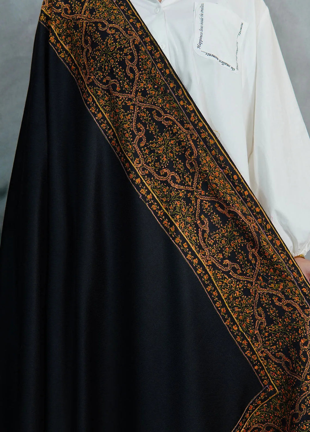 Sanaulla Exclusive Range Pashmina Shawl KPS D-33 Black 1 - Winter Collection