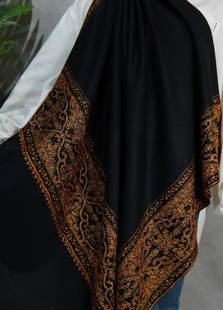 Sanaulla Exclusive Range Pashmina Shawl KPS D-33 Black - Winter Collection
