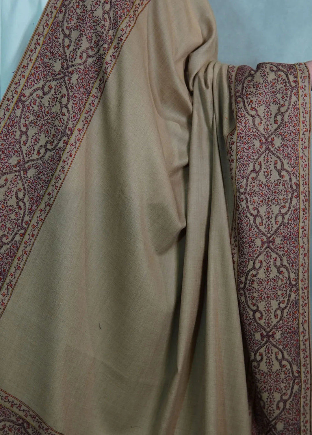 Sanaulla Exclusive Range Pashmina Shawl KPS D-33 Brown 1 - Winter Collection