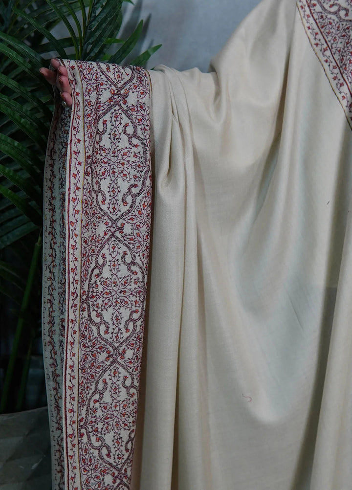 Sanaulla Exclusive Range Pashmina Shawl KPS D-33 Fawn 1 - Winter Collection