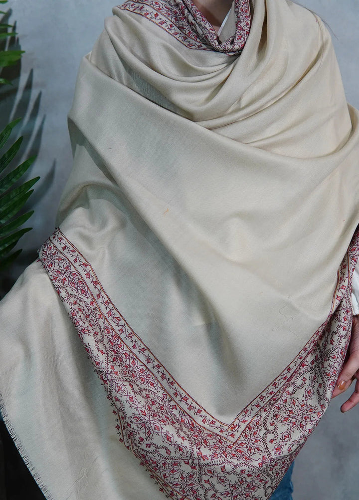 Sanaulla Exclusive Range Pashmina Shawl KPS D-33 Fawn - Winter Collection