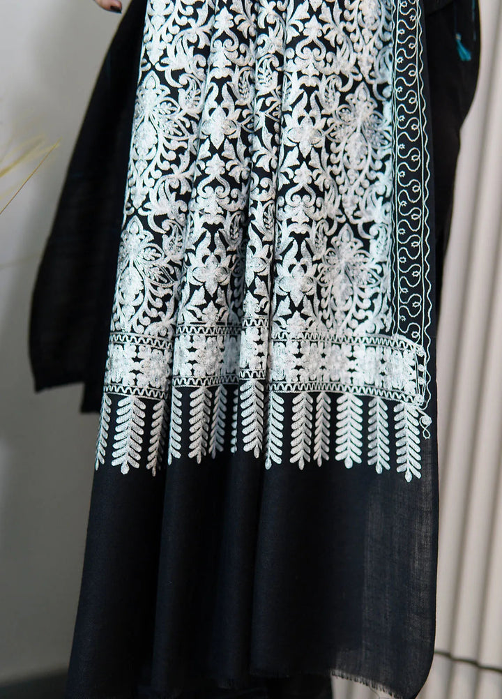 Sanaulla Exclusive Range Pashmina Shawl KPS D-35 Black 1 - Winter Collection